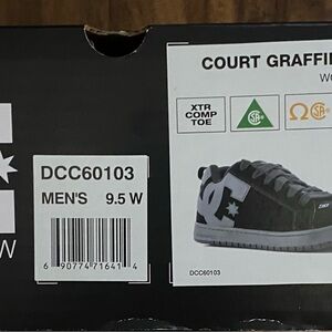 DC Men's Black and White Court Graffik Shoes work shoes steel toe
